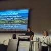 Georgina Rae (NeSI) and Ben Taylor (AgResearch) presenting on the NeSI and AgResearch partnership.